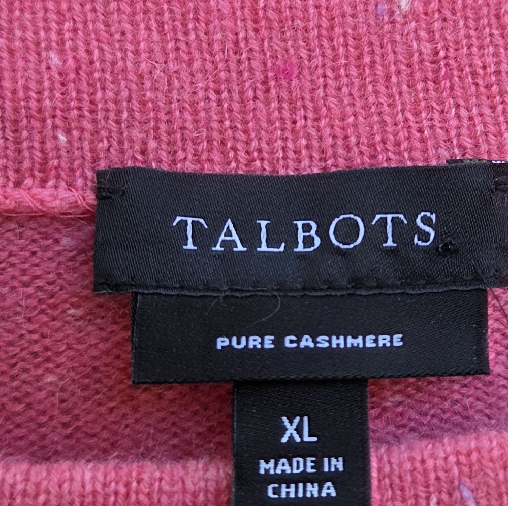 Talbots Audrey Cashmere Speckled Pink Donegal Sweater XL - Picture 4 of 6